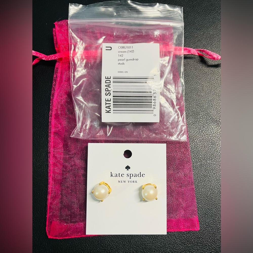 Kate Spade Gold and Cream Pearl Earrings - NWT